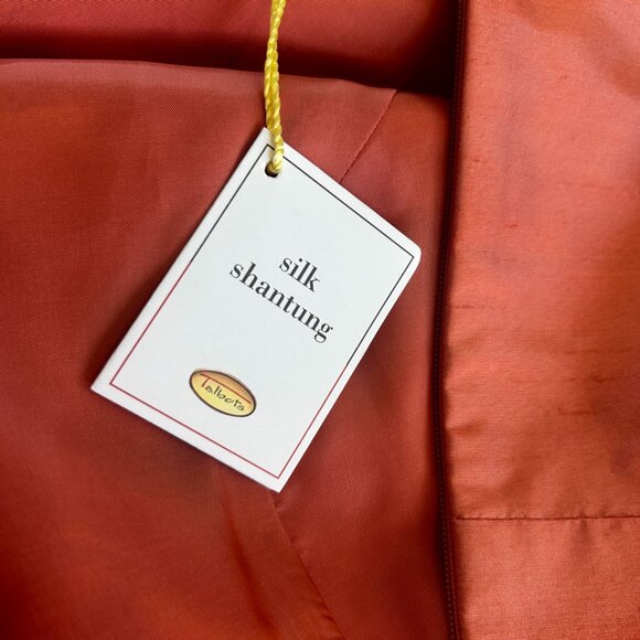 Talbots Sleeveless Peach Colored 100% Silk Shantung Dress in Size 8 NWT - Picture 6 of 7